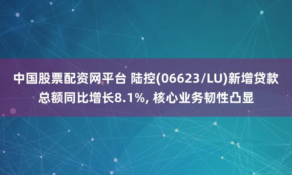 中国股票配资网平台 陆控(06623/LU)新增贷款总额同比增长8.1%, 核心业务韧性凸显